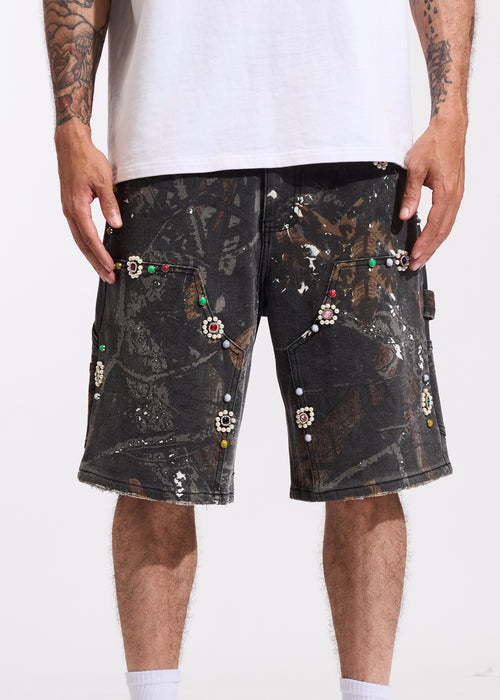 Lotus Denim Shorts (Camo)