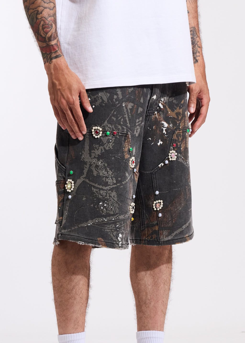 Lotus Denim Shorts (Camo)