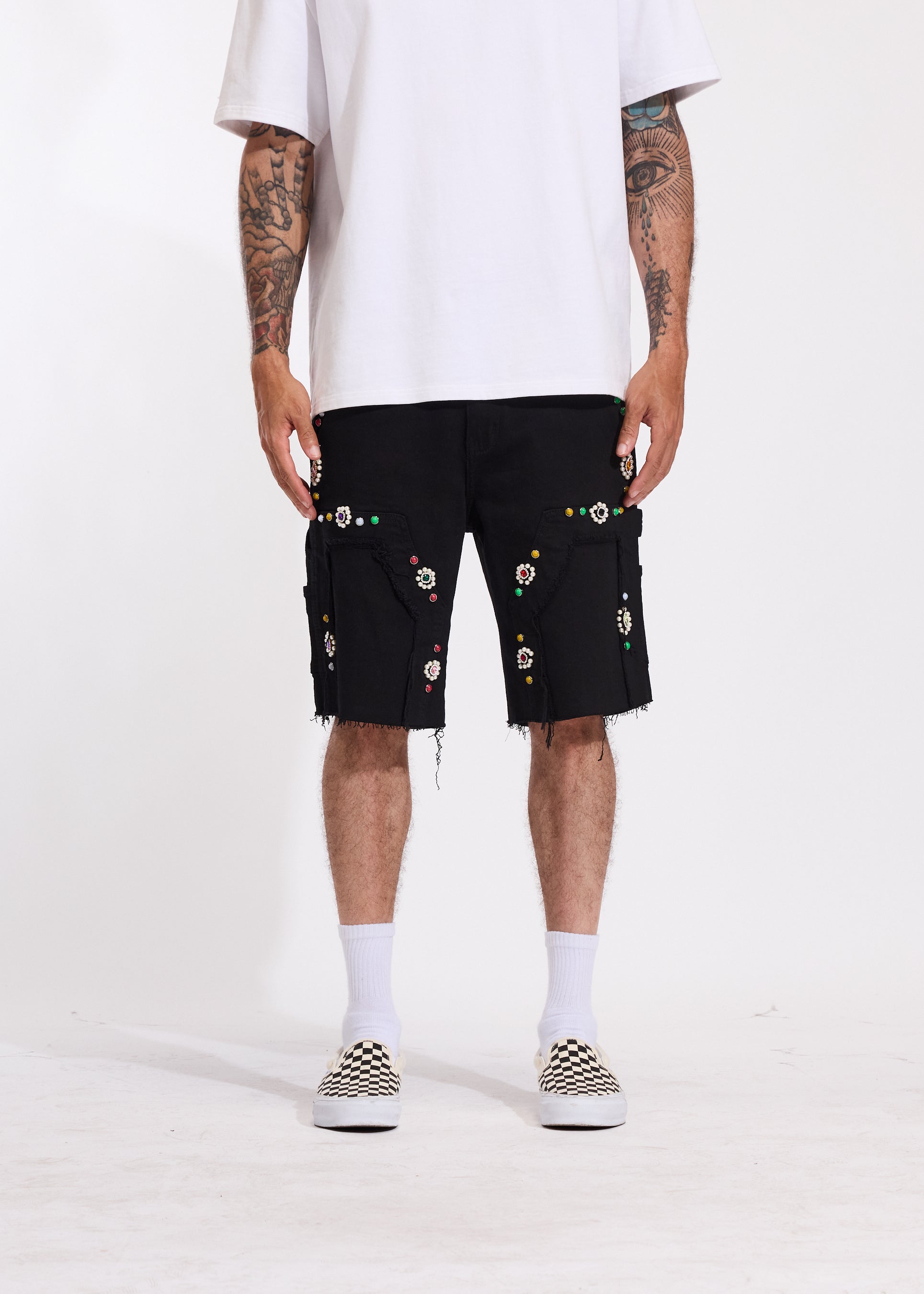 Lotus Denim Shorts (Black)