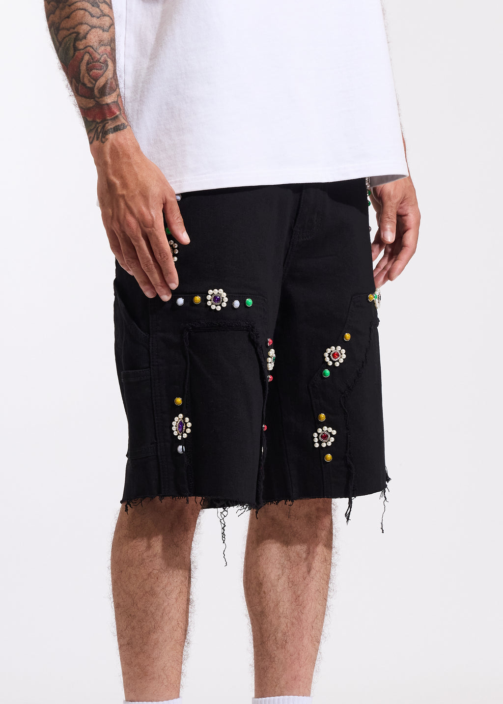 Lotus Denim Shorts (Black)