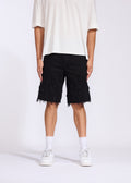 Flame Denim Shorts (Black)