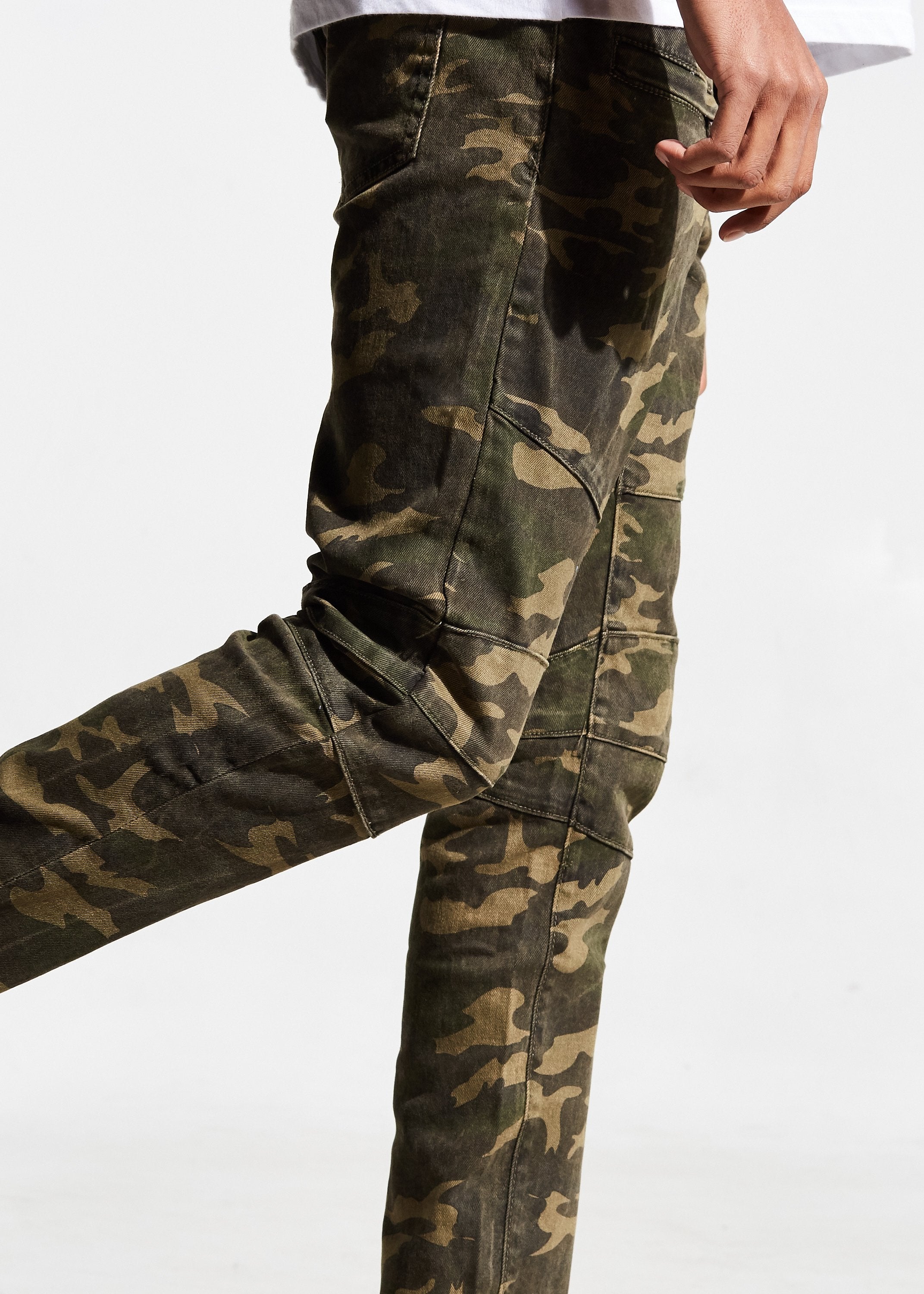 Mens camo 2025 denim jeans