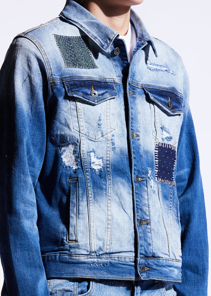 Bering Denim Jacket (Blue Patchwork)