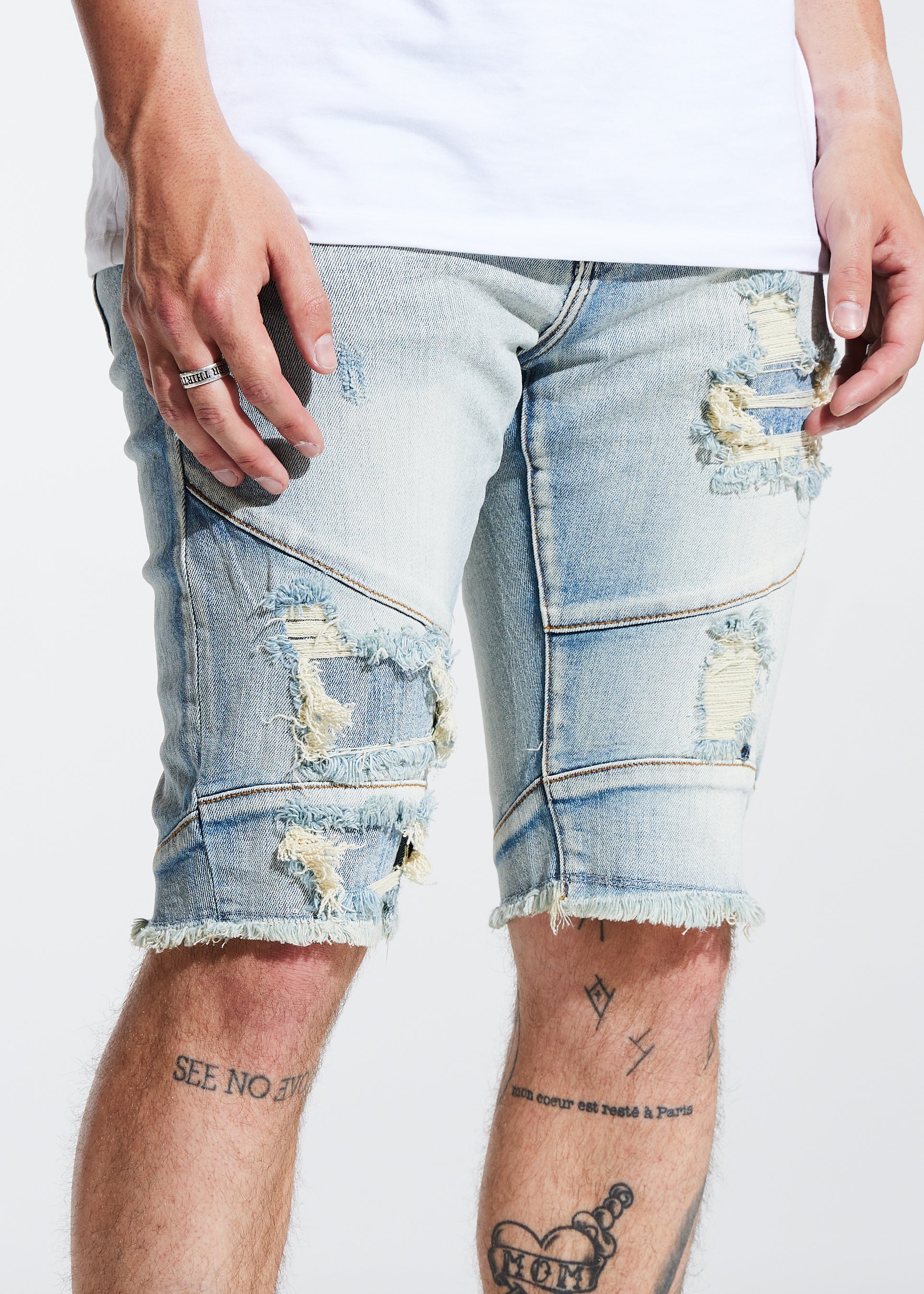 crysp denim shorts