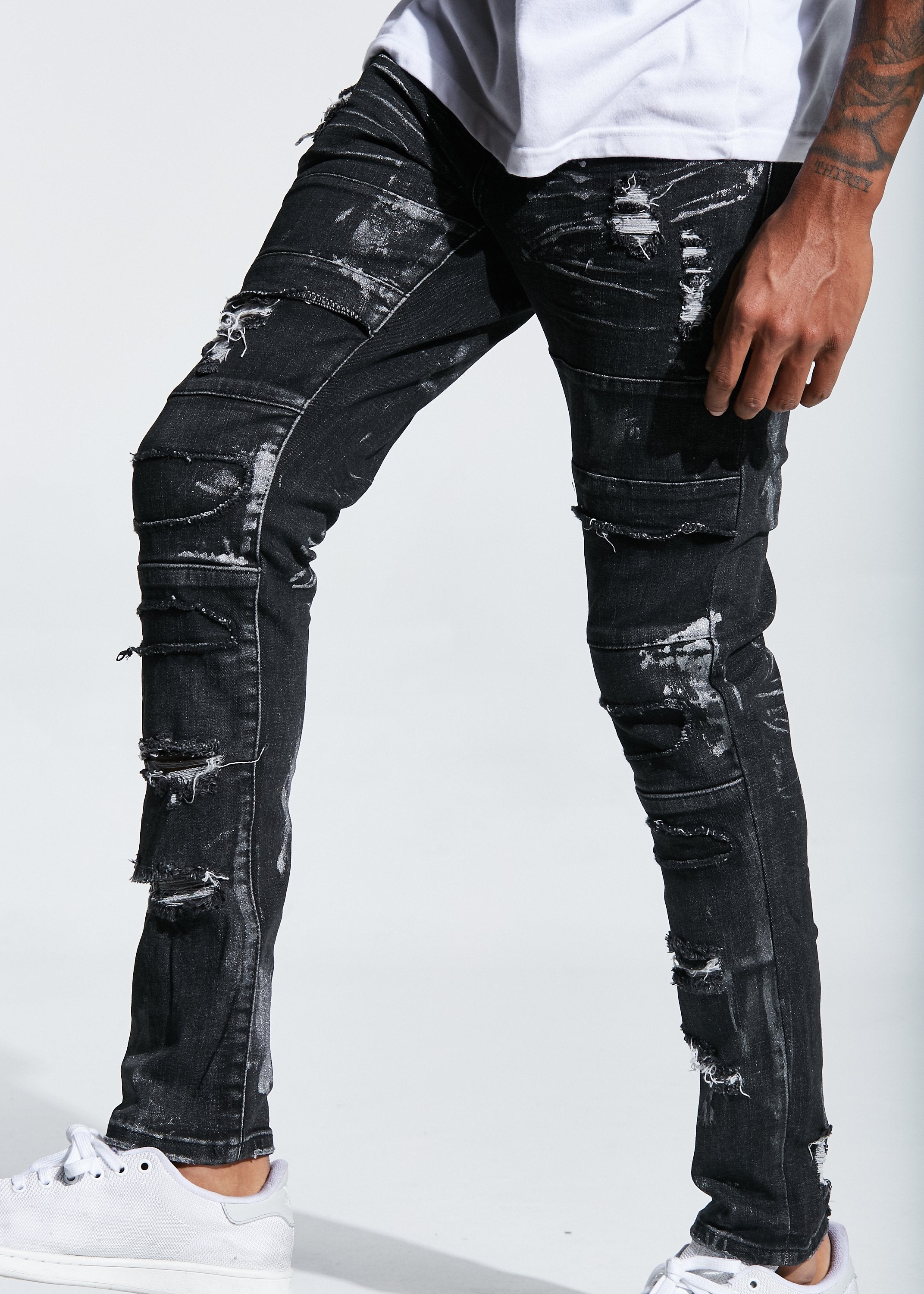 Details more than 215 black painted jeans